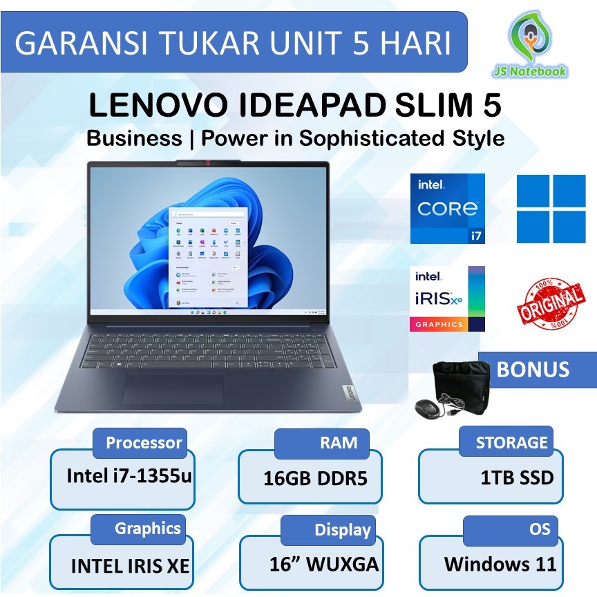 Laptop Lenovo Ideapad Slim 5 16 Touch Intel i7-150u 16GB 1TB SSD Win11
