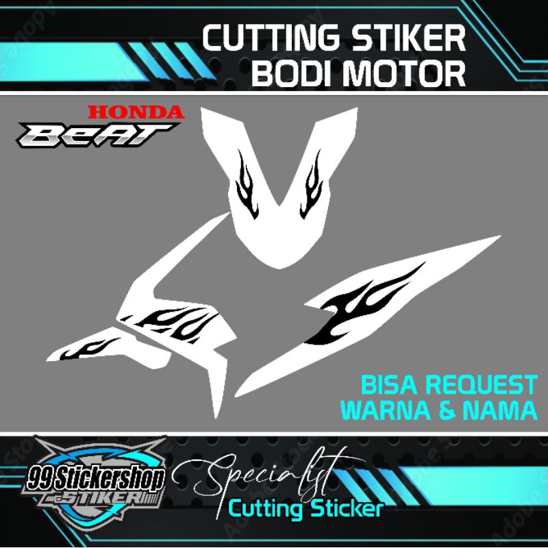 Stiker Bodi motor Beat Api