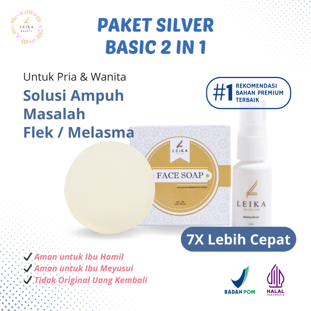 Paket 2IN1 Leika Skincare - Serum Flek Hitam membandel Sabun Flek Tebal Obat Flek Hitam Membandel