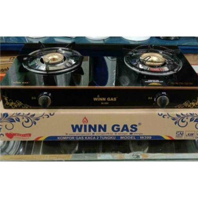 Kompor gas 2 tungku kaca W399 Winn Gas
