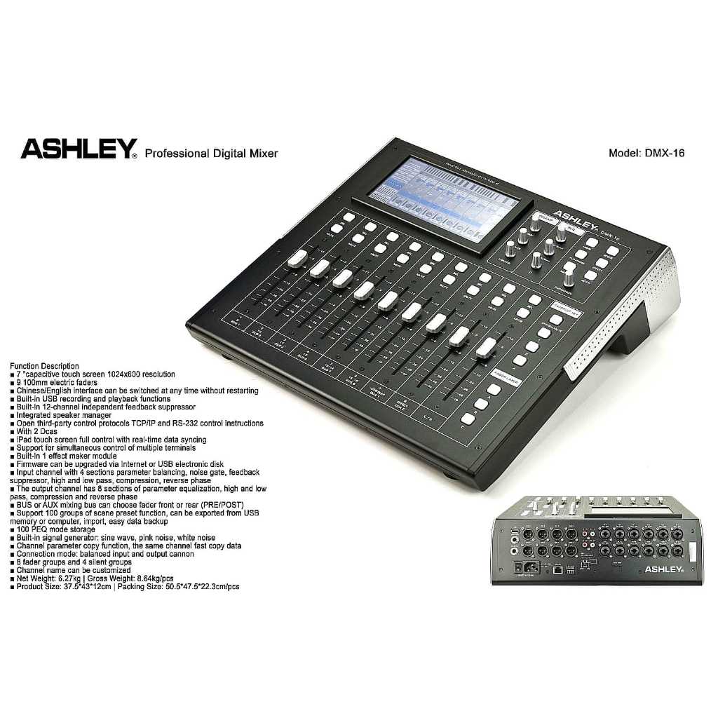 digital mixer audio ashley dmx16 dmx 16 original