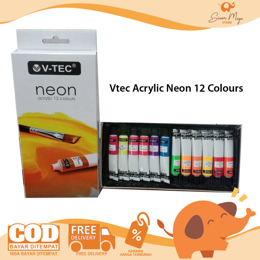 

Vtec V-Tec Acrylic Neon 12 Colours / Cat Akrilik Warna Neon Warna Spotlight