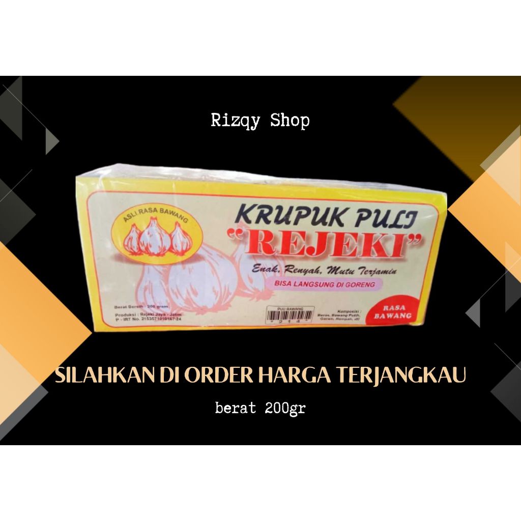 

Kerupuk Puli Rejeki, Tipis Gurih Rasa Bawang 200gr