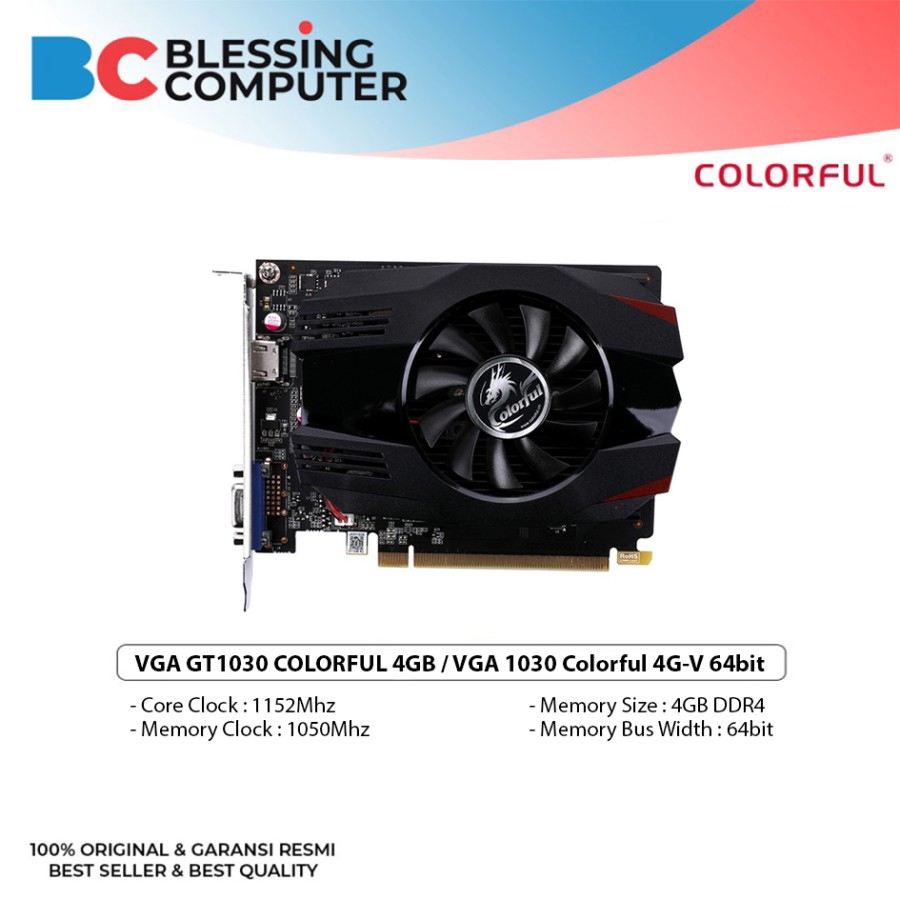 VGA GT1030 COLORFUL 4GB / VGA 1030 Colorful 4G-V 64bit