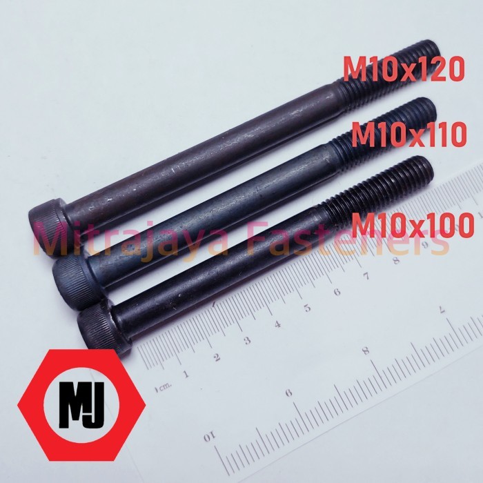 M10x120 Baut L Baja Hitam