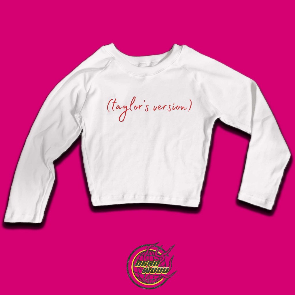 croptop/baby tee long sleeve white edition taylor version red album by taylor swift y2k style graphi