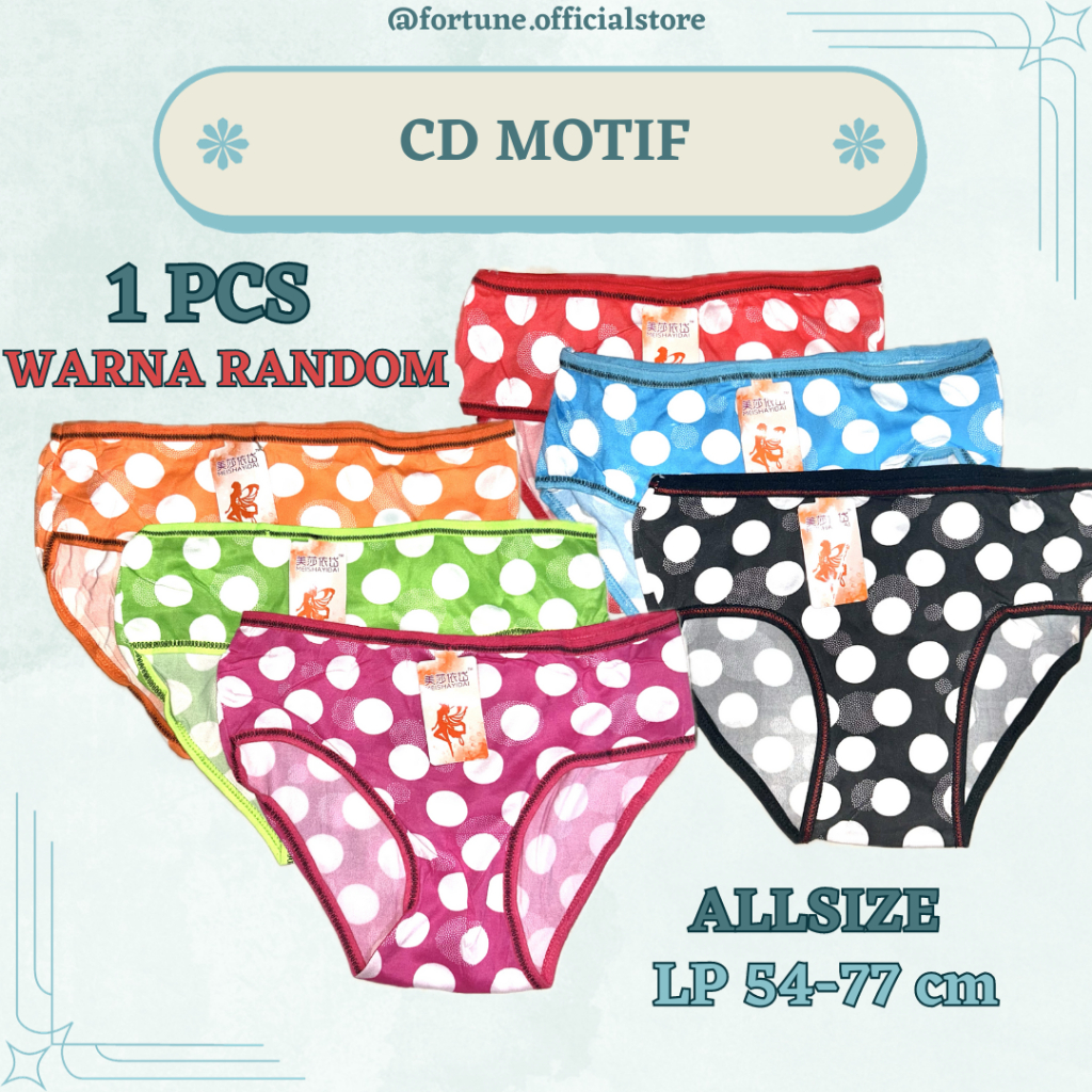 Celana Dalam Wanita Motif 1 Pcs / CD Katun Remaja Dewasa / Celqna / Cawet / Pakaian Dalam Murah Sexy