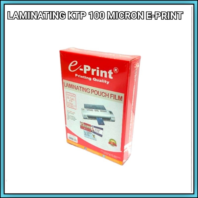 

1 Pak Plastik Laminating KTP 100 Micron Eprint Isi 100 Lembar
