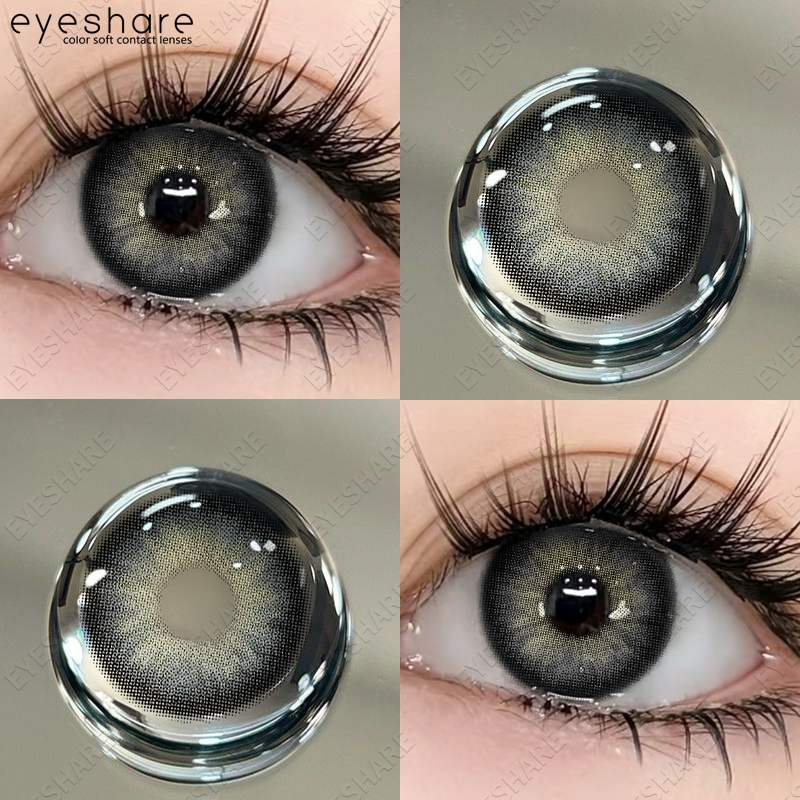 Eyeshare WUSU seri 1 pasang SOFTLENS grey/black natural softlens  lensa kontak warna diameter 14.2mm