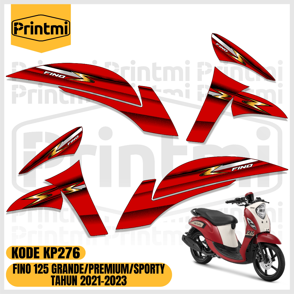 Stiker Striping Motor Fino 125 Grande Sporty Premium 2021 2022 2023 2024 Variasi Printmi KP276