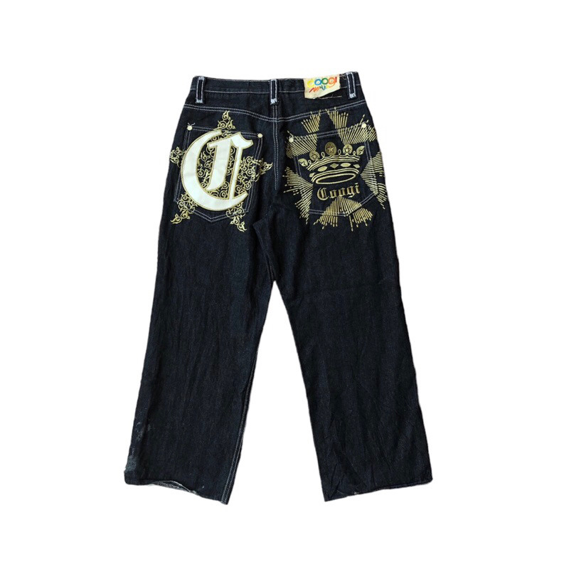coogi embroidered baggy jeans