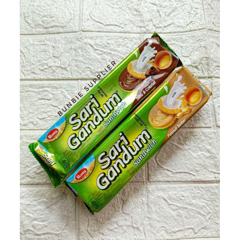 

Roma Sari Gandum Sandwich Peanut Butter 108gr / Roma Sari Gandum Kacang / Cokelat