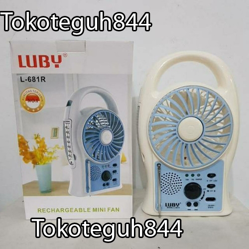 kipas portable radio lampu emergency LUBY L-681R/Luby L 681 R , Kipas Radio Emergency Multi Fungsi