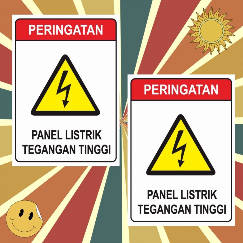 

Stiker Bahaya Tegangan Listrik Stiker Himbauan Stiker Peringatan Printing 10x14cm