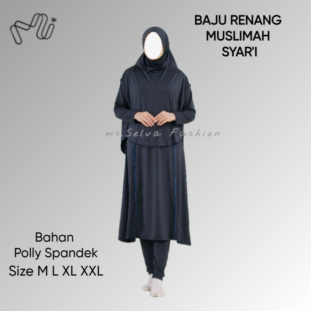 Baju Renang Muslimah Dewasa/Baju Renang syari Premium/Baju Renang JUMBO bolero baju long Tunik Bahan Spandex Polly Anti Singkap