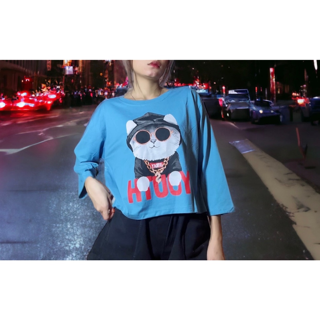 Kaos Crop Oversize, Kaos panjang Oversize, Crop Oversize, Vcollezione