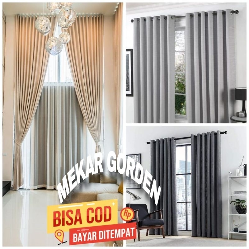 Gorden Blackout Polos Panjang 3 meter 2meter Jendela Rumah Minimalis Gorden Pintu Ruang Tamu Mewah