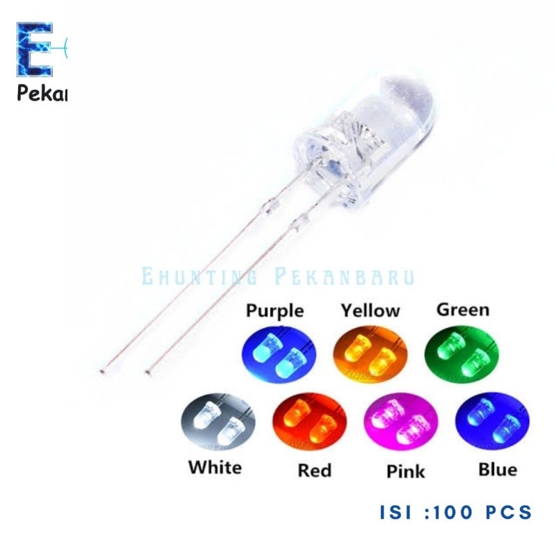 LAMPU LED 5MM TUMBLR/ KECIL 1 WARNA LAYANG