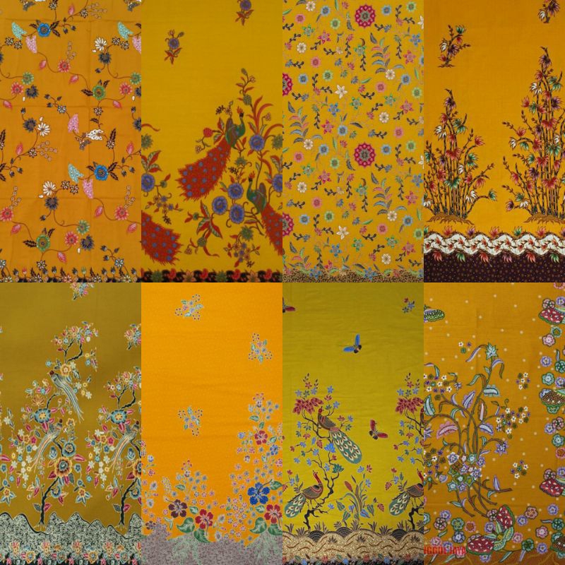 KAIN BATIK HALUS WARNA KUNING LEMON KUNYIT SERAGAM BRIDESMAID CIBULAN HITAM MANIS UNGGUL JAYA
