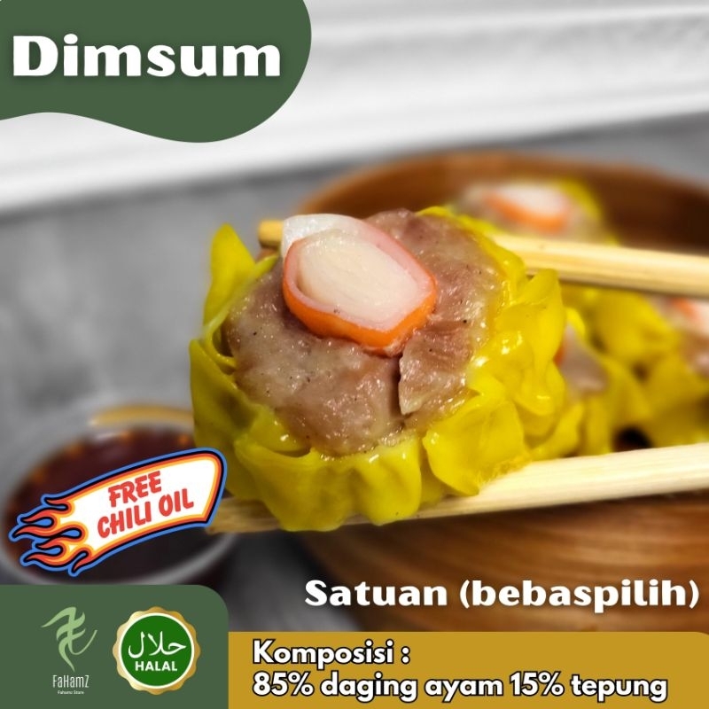 

Dimsum frozen besar 33gr/pcs harga satuan (bebas pilih rasa) + Gratis Chili Oil