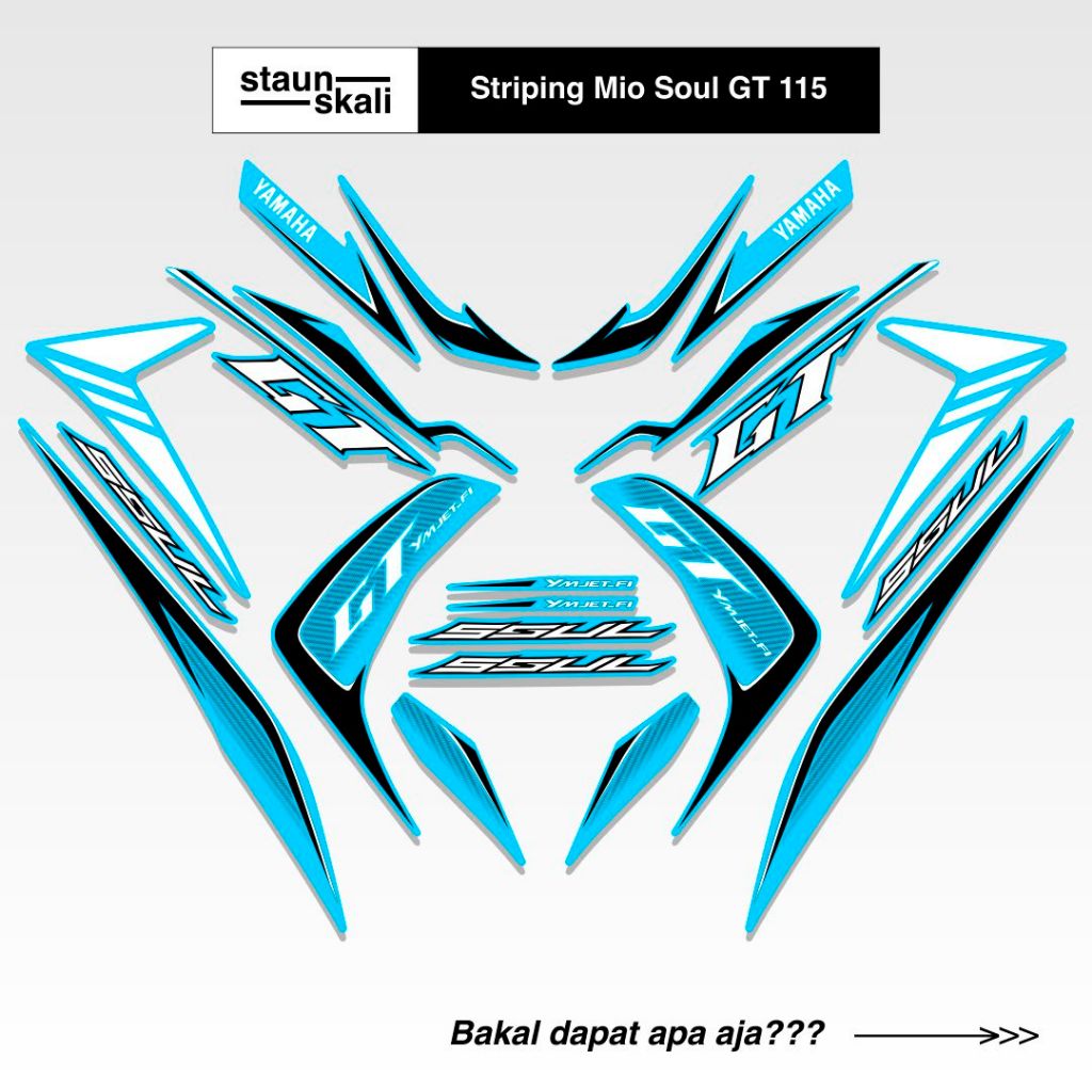 Striping Mio Soul GT 115 Variasi (8) Original Ori Api Hotwheels Medusa Body Set 2012 2013 2014 2015 