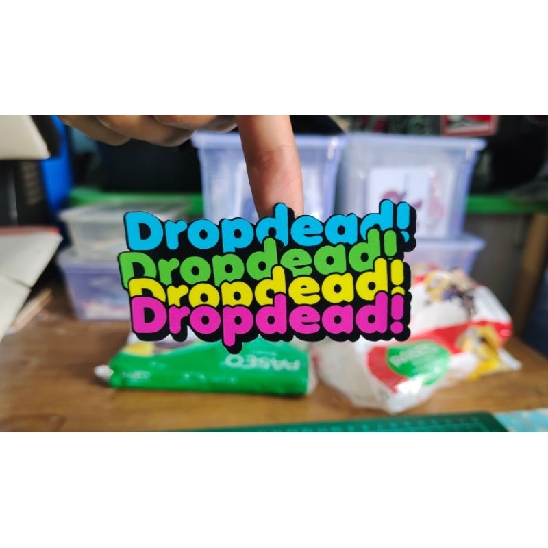 

stiker print tulisan dropdead custom stiker keren murah