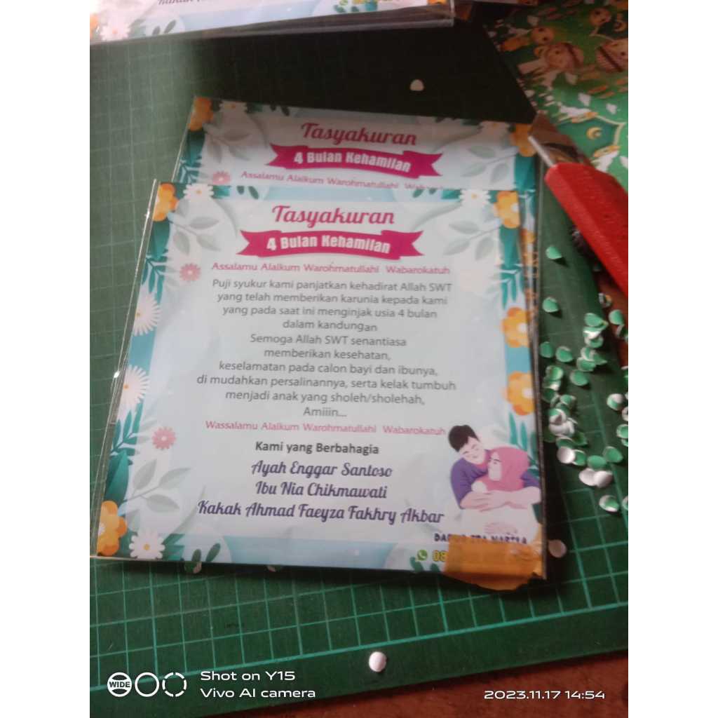 Kartu Ucapan Kehamilan 4 Bulanan- Mapati -  Bulanan / Mitoni murah