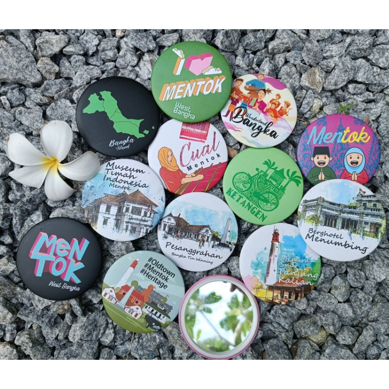 Cermin sketsa Menumbing Tanjung Kalian Museum Timah Pesanggrahan BTW oleh oleh Mentok Muntok Bangka 