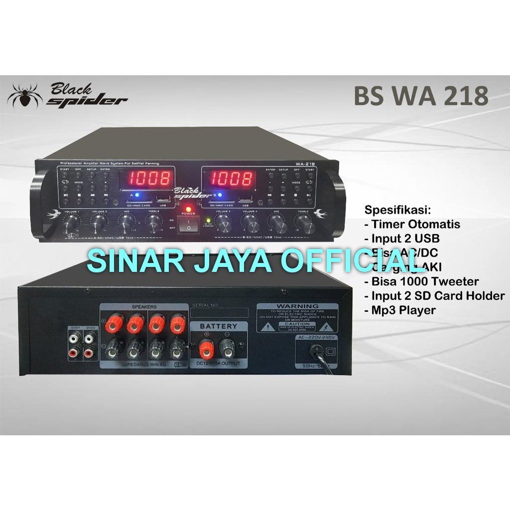 Amplifier Black Spider Bs Wa 218 Ampli Walet Blackspider Bs Wa218 Ori
