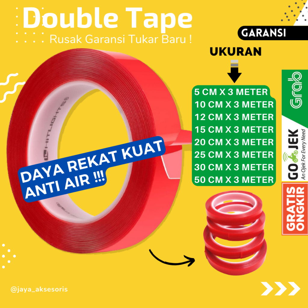 DOUBLETAPE SUPER LENGKET BENING 3M KUAT DOUBLE TAPE NANO FOAM MAGIC DOBEL TIP ANTI AIR ORIGINAL JA47