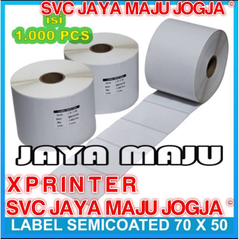 

[ XPRINTER ] 70 X 50 - 1 LINE SEMICOATED - FACE IN - ISI 1.000 PCS || CORE 1" || LABEL BARCODE PAKAI RIBBON - KERTAS STICKER E-TICKET FARMASI RESEP OBAT APOTEK || 70X50 - XP TT426B XP TT426 B XP TT 426B XP TT 426 B - 1000 PCS