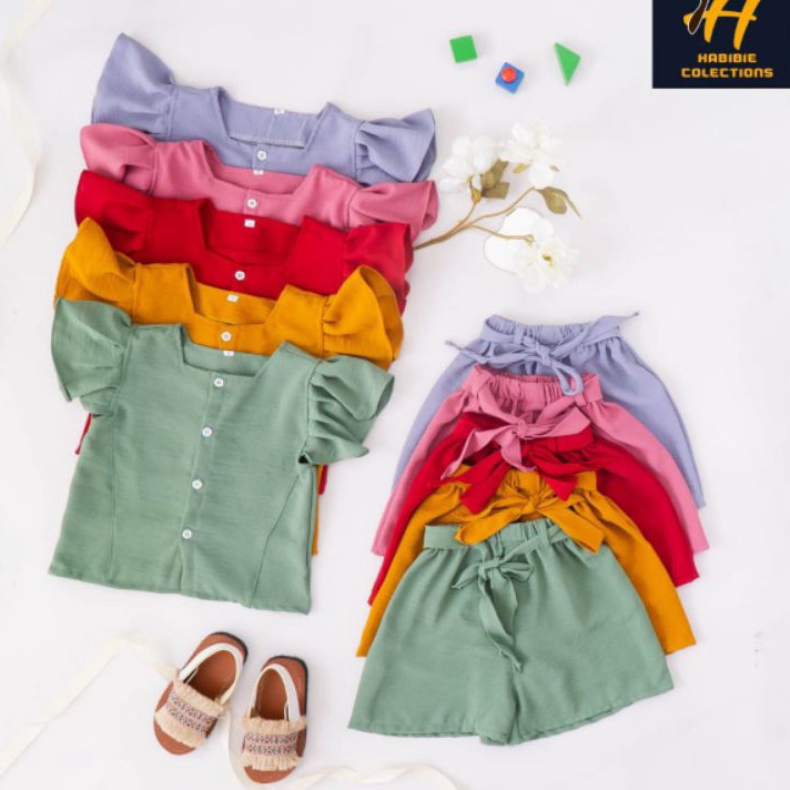 *Promo* One Set Anak Perempuan Crinkle Airflow