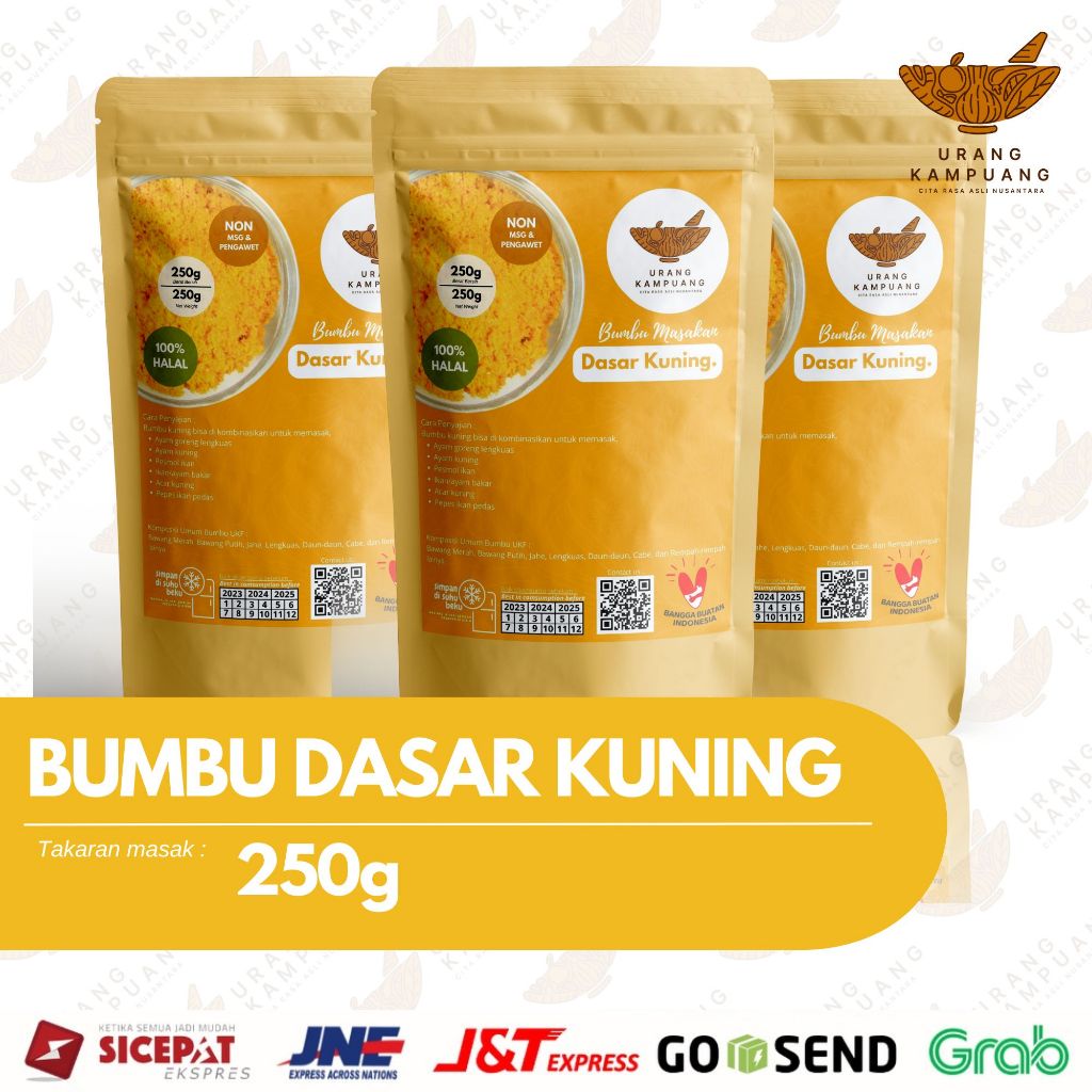 

Bumbu Dasar Kuning 250g Non MSG & Pengawet Urang Kampuang Food