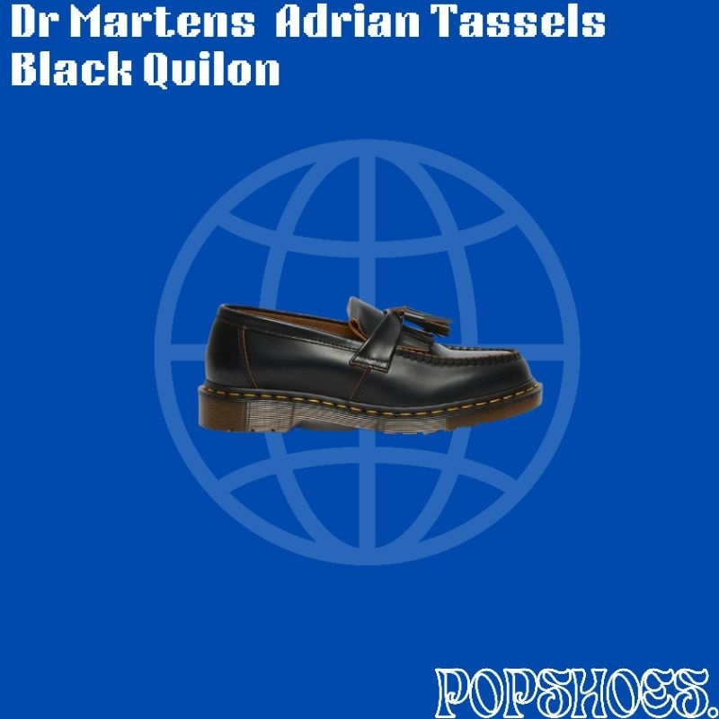 Dr Martens Adrian Tassel Black Quilon Made In England Original Resmi