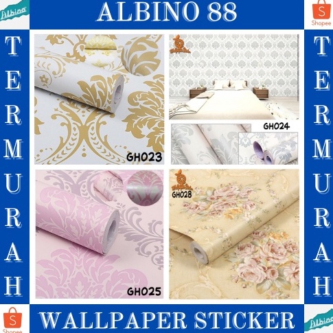 Model Keren.. Wallpaper Sticker Dinding 5 M Walpaper Stiker Ruang Tamu Walpeper Tembok Kamar Tidur Motif Batik Elegant 70P