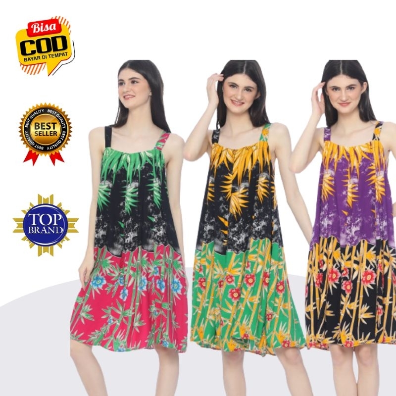 Aitentica Daster Wanita Tanpa Lengan Daster Cewek Midi Kasual Casual Kekinian