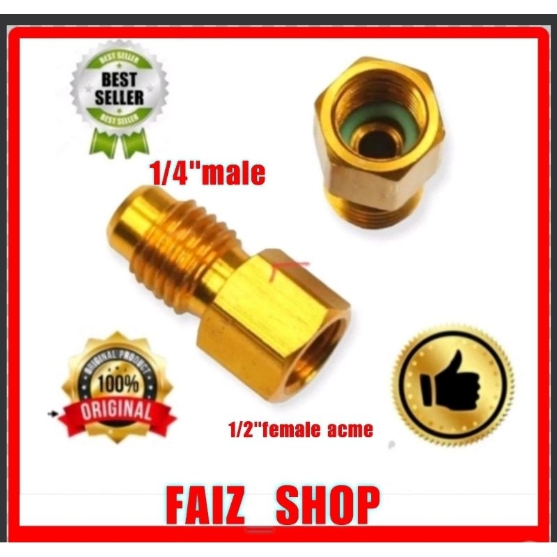 Adapter/Reducer Nepel Tabung Freon R134a To Selang Analizer R22
