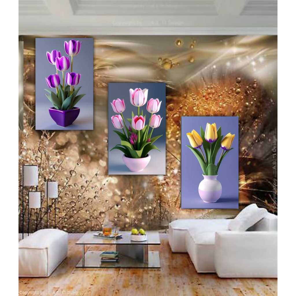 BOMAL....HIASAN DINDING RUANG TAMU MOTIF BUNGA TERLARIS/HIASAN DINDING RUANG KAMAR POSTER KAYU PAPAN