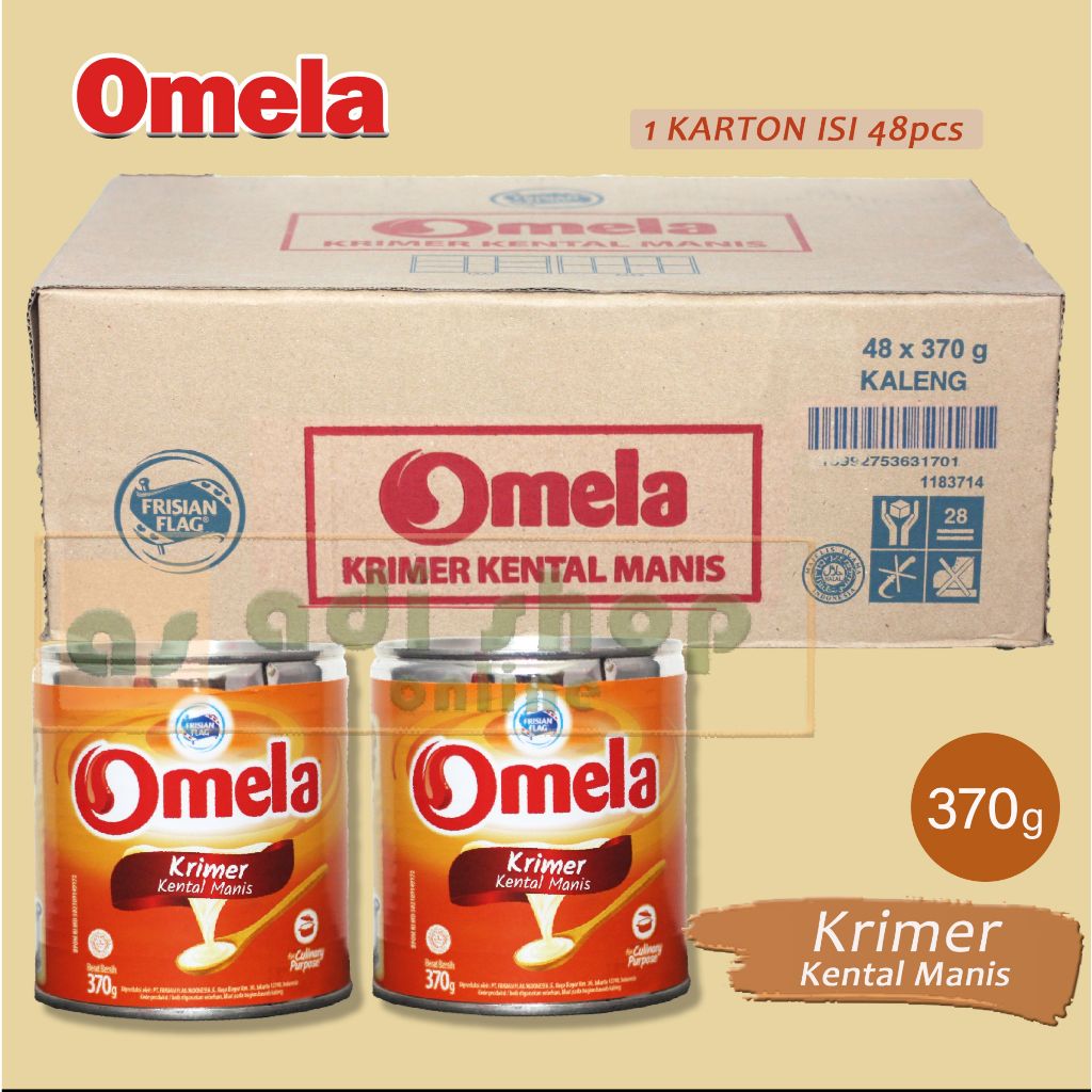 

Omela Krimer Kental Manis Kaleng / Isi 48pcs Frisian Flag 370gr (1 Karton)