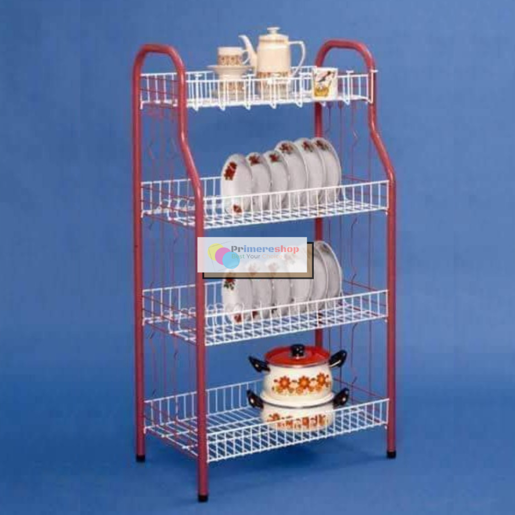 Zoyands Rak Piring Wastafel Stainless 4 Susun Jumbo / Rak Cuci Piring Gelas Besar