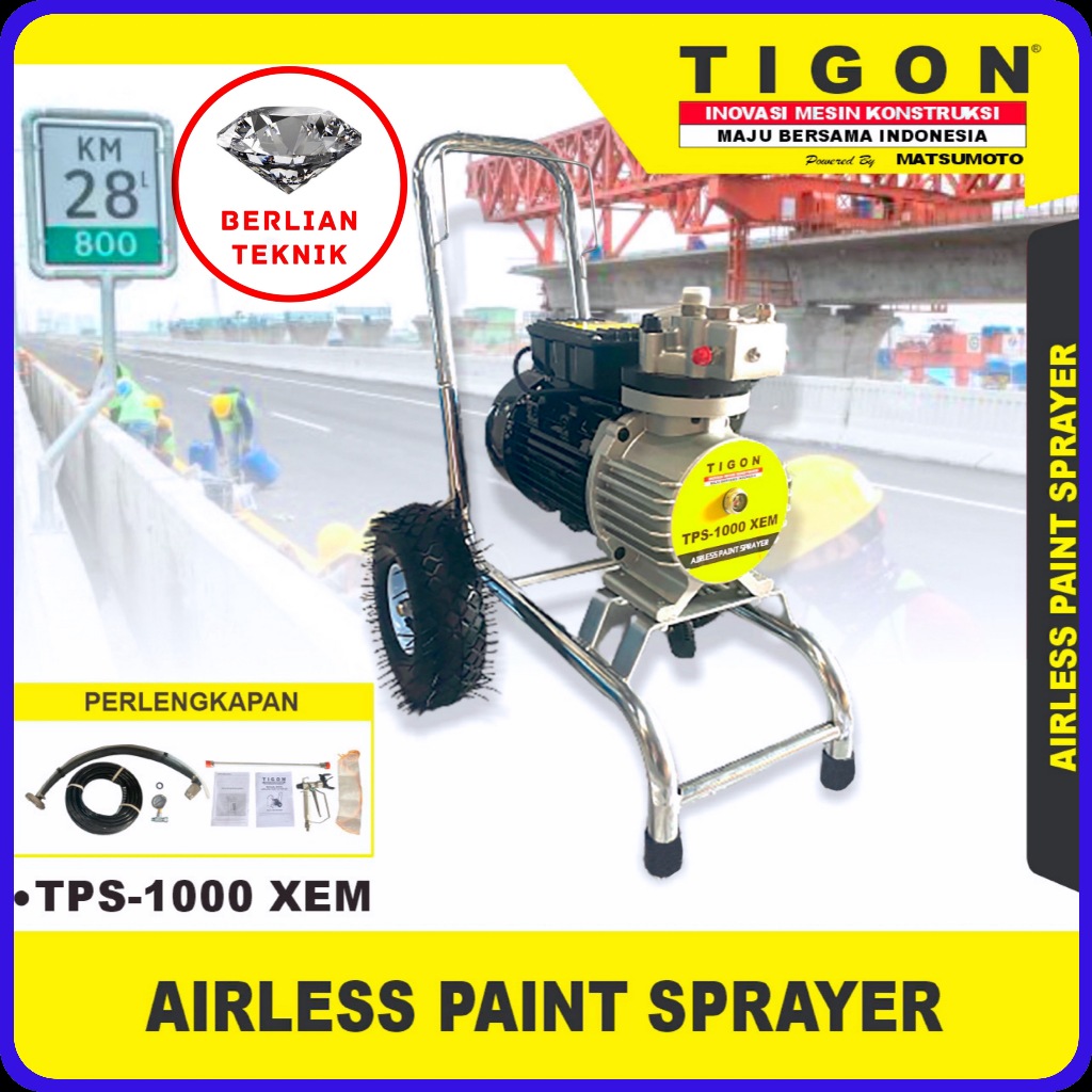 Airless Paint Sprayer Gun Cet Listrik Tigon TPS 1000 XEM