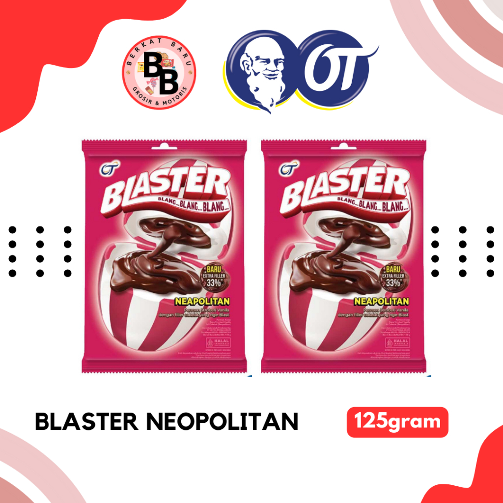 

[BB SNACK] BLASTER NEOPOLITAN PERMEN SAK 125GRAM