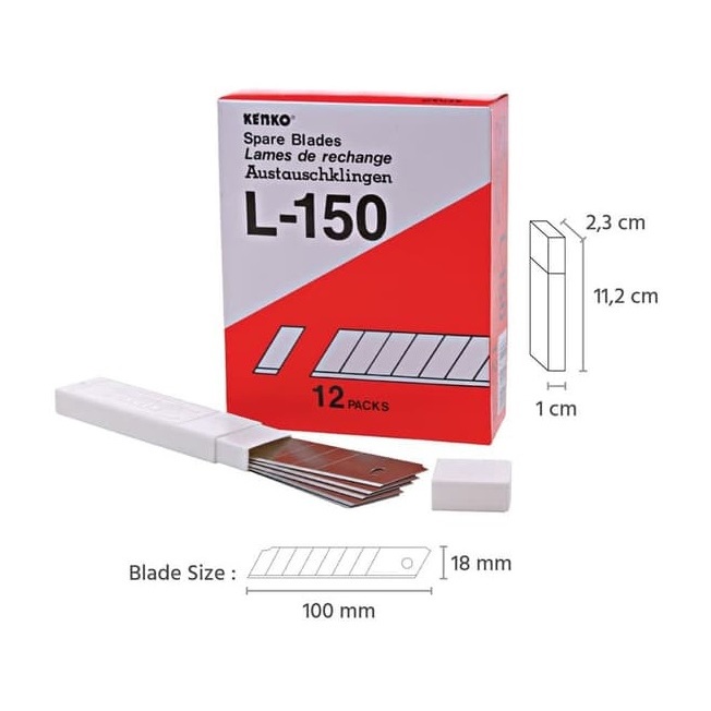 

ISI CUTTER BESAR KENKO L-150 / ISI CUTTER BLADE / SILET (LUSIN)