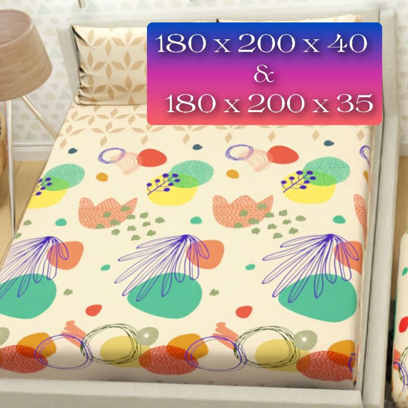 Sprei homemade 180 x 200 tinggi 35 cm & 40 cm