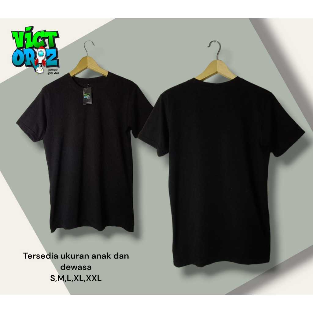 baju anak laki laki,baju anak perempuan,Kaos polos anakatasan anak warna Hitam
