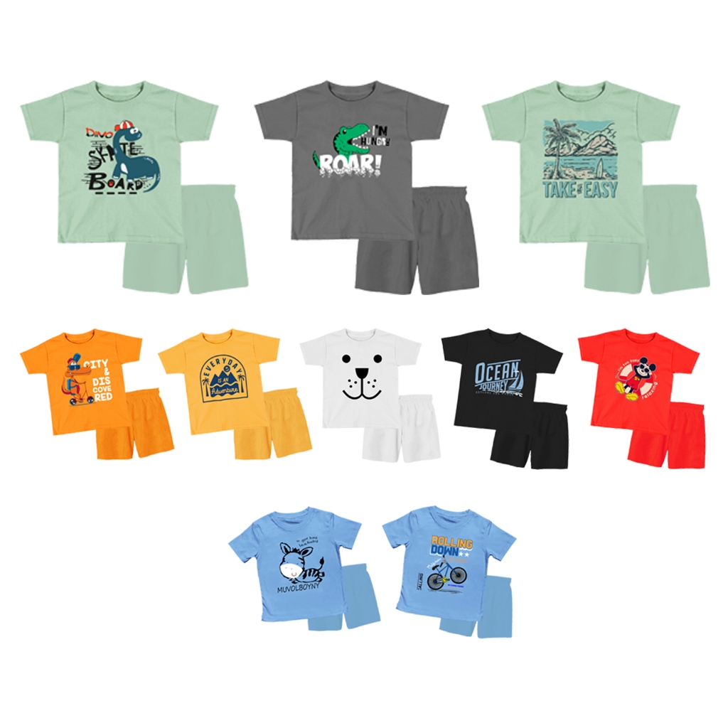 Setelan Anak / Stelan Baju Anak / Setelan Couple Anak Perempuan Laki laki Unisex Katun Combed 30s Di