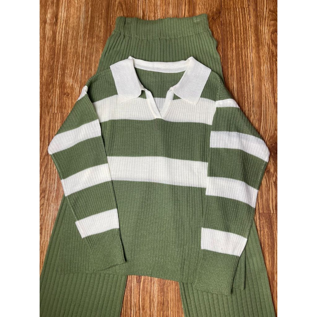 ONE SET RAJUT OVERSIZE POLET PANJANG WANITA / setelan rajut wanita /one set rajut kerah /set rajut w