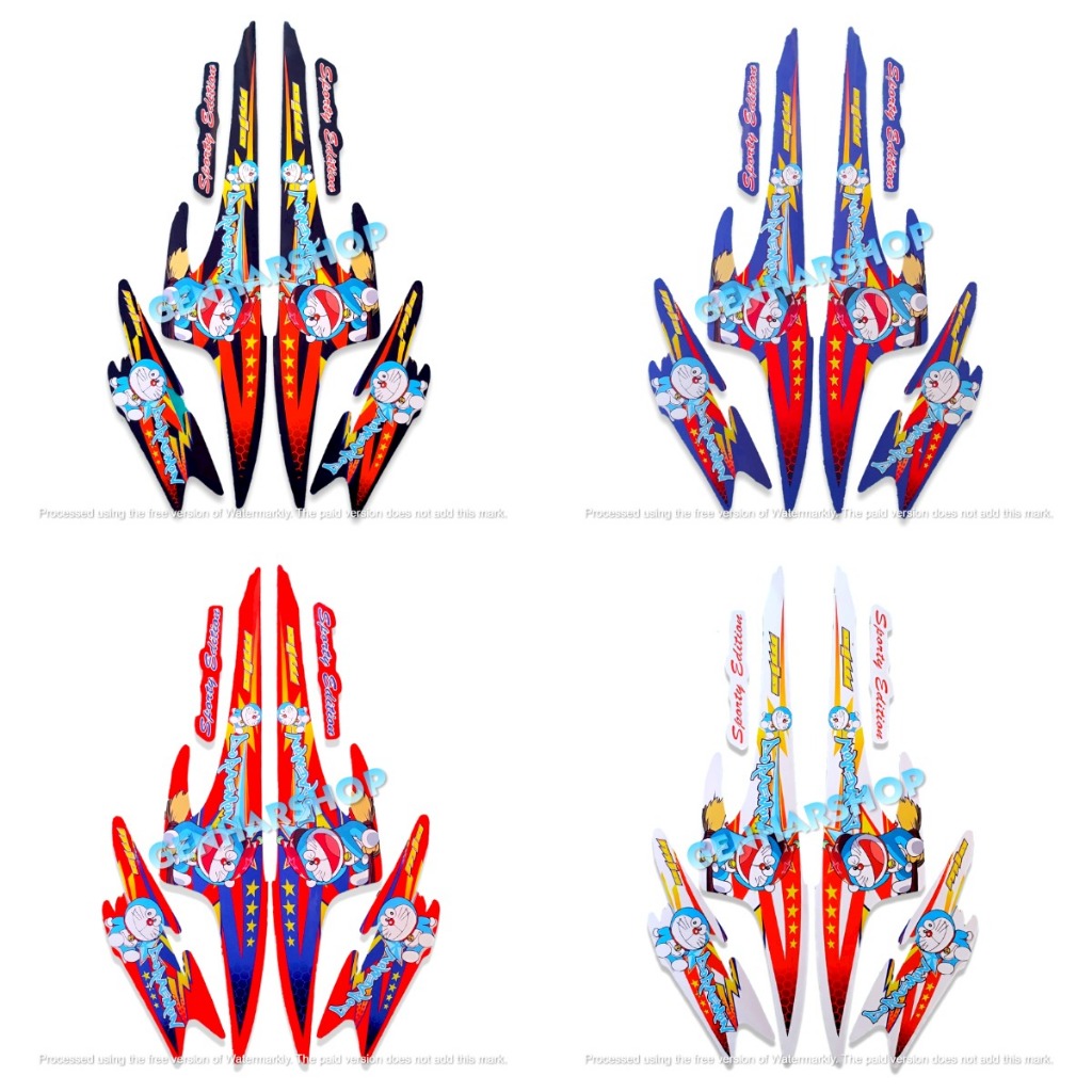 STIKER STRIPING BODY MOTOR MIO SPORTY VARIASI DORAEMON