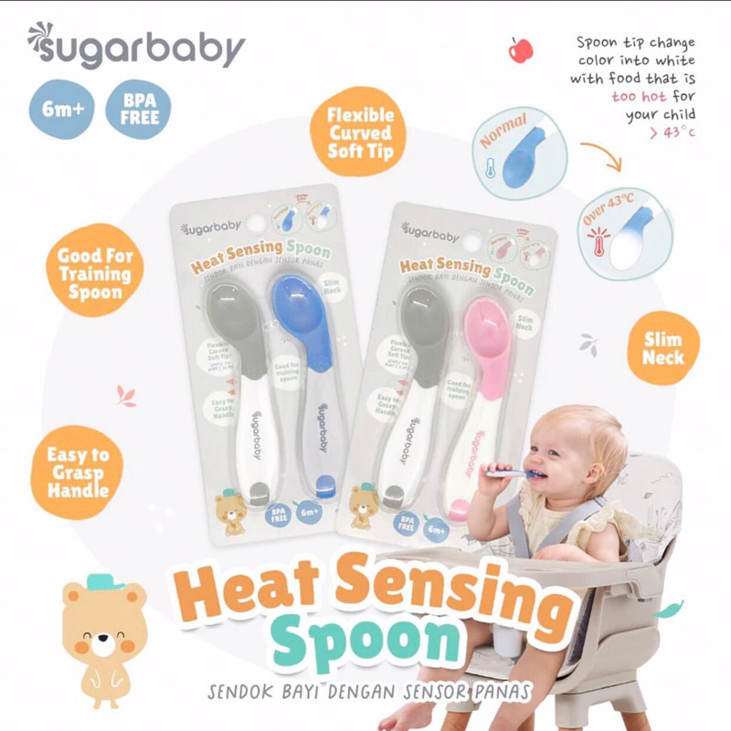 Sugar Baby Heat Sensing Spoon/Sendok bayi sensor panas/Baby spoon/BPA free/Sendok baby premium/Sendo