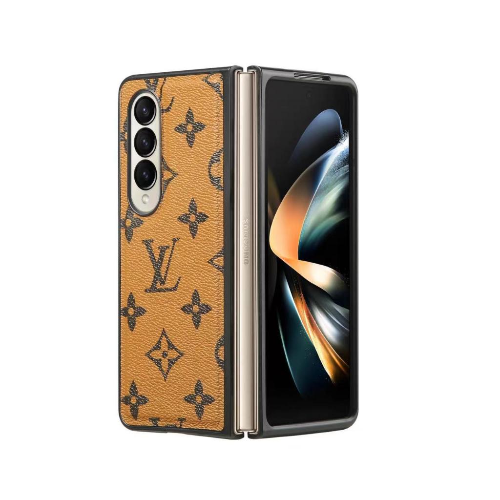 HARDCASE LEATHER EMBOS LV MODEL LIPAT SAMSUNG FOLD & FLIP ORIGINAL